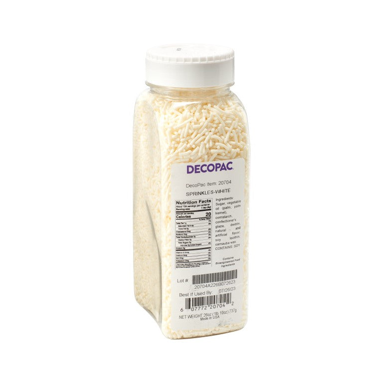 WHITE SPRINKLES 26 OZ G&G Cake Decorating Supplies