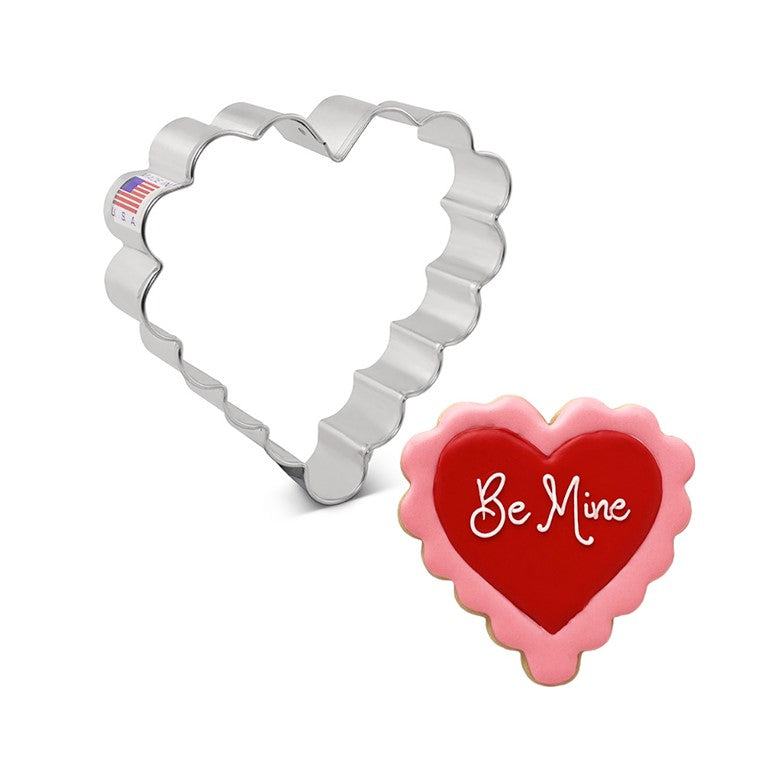 4" SCALLOPED HEART COOKIE CUTTER G&G Cake Decorating Supplies