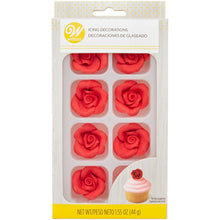 Load image into Gallery viewer, 8CT RED ROSES ICING DECOR
