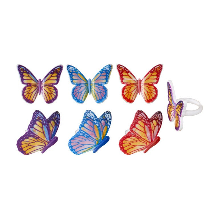 WATERCOLOR BUTTERFLY RINGS 12CT