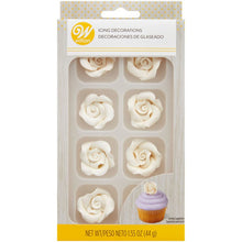 Load image into Gallery viewer, 8CT WHITE ROSES ICING DECOR

