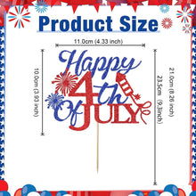 Load image into Gallery viewer, 4.3" HAPPY 4TH OF JULY TOPPER
