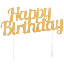 Load image into Gallery viewer, GLITTERY HAPPY BIRTHDAY CAKE TOPPER
